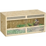 PawHut Terrarium en Bois OSB pour Reptiles avec Porte coulissante en Verre - 100 x 47 x 47 cm