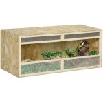 PawHut Terrarium en Bois OSB pour Reptiles avec Porte coulissante en Verre - 120 x 50 x 50 cm